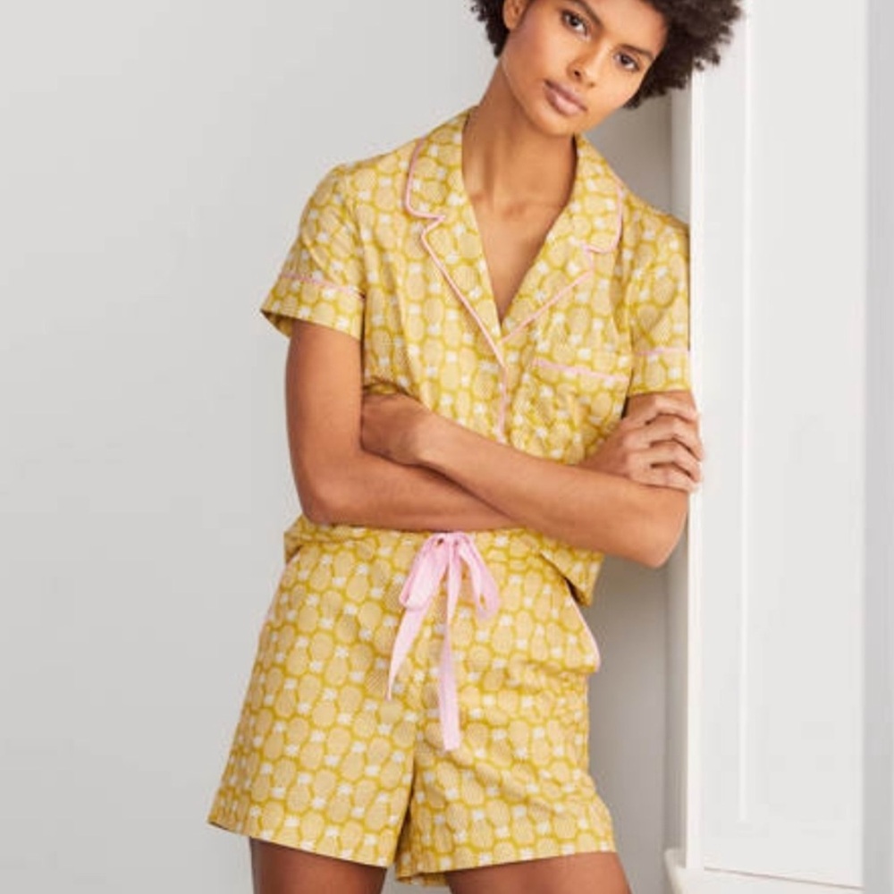 Boden Phoebe Pineapple Cotton Pajama
Top